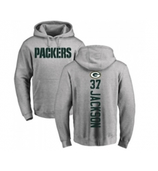 Green Bay Packers #37 Josh Jackson Ash Backer Hoodie