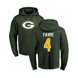 Green Bay Packers #4 Brett Favre Green Name & Number Logo Pullover Hoodie