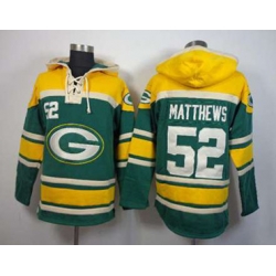 Green Bay Packers #52 clay matthews green-yellow[pullover hooded sweatshirt]
