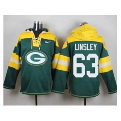 Green Bay Packers #63 Corey Linsley Green Player Pullover Hoodie