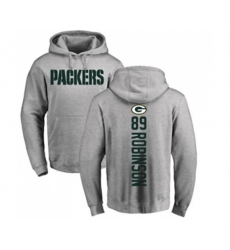 Green Bay Packers #89 Dave Robinson Ash Backer Hoodie