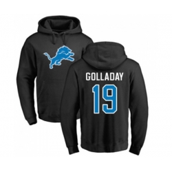 Detroit Lions #19 Kenny Golladay Black Name & Number Logo Pullover Hoodie