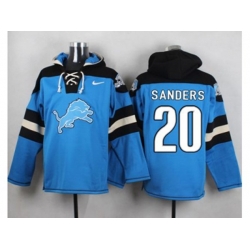Detroit Lions #20 Barry Sanders Blue Player Pullover NFL Hoodie