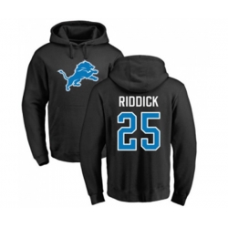 Detroit Lions #25 Theo Riddick Black Name & Number Logo Pullover Hoodie