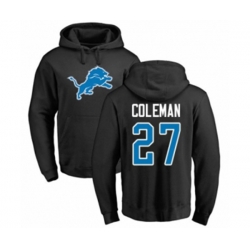 Detroit Lions #27 Justin Coleman Black Name & Number Logo Pullover Hoodie