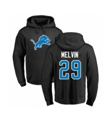 Detroit Lions #29 Rashaan Melvin Black Name & Number Logo Pullover Hoodie