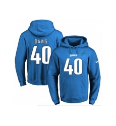 Detroit Lions #40 Jarrad Davis Blue Name & Number Pullover NFL Hoodie