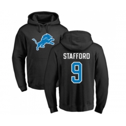 Detroit Lions #9 Matthew Stafford Black Name & Number Logo Pullover Hoodie