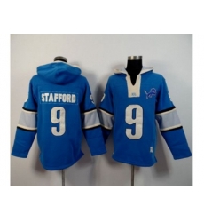 Detroit Lions #9 Matthew Stafford Blue Player Winning Method Pullover Hoodie