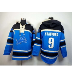 Detroit Lions #9 Matthew Stafford black-blue[pullover hooded sweatshirt]