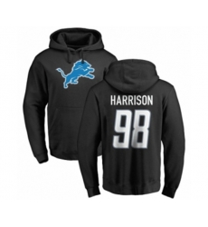 Detroit Lions #98 Damon Harrison Black Name & Number Logo Pullover Hoodie