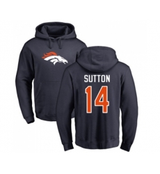 Denver Broncos #14 Courtland Sutton Navy Blue Name & Number Logo Pullover Hoodie