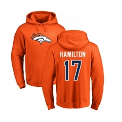Denver Broncos #17 DaeSean Hamilton Orange Name & Number Logo Pullover Hoodie