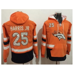 Denver Broncos #25 Chris Harris Jr Orange Navy Blue Name & Number Pullover NFL Hoodie