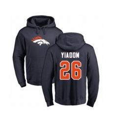 Denver Broncos #26 Isaac Yiadom Navy Blue Name & Number Logo Pullover Hoodie Denver Broncos #26 Isaac Yiadom Navy Blue Name & Number Logo Pullover Hoodie