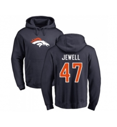 Denver Broncos #47 Josey Jewell Navy Blue Name & Number Logo Pullover Hoodie Denver Broncos #47 Josey Jewell Navy Blue Name & Number Logo Pullover Hoodie