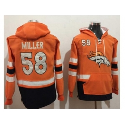 Denver Broncos #58 Von Miller Orange Navy Blue Name & Number Pullover NFL Hoodie