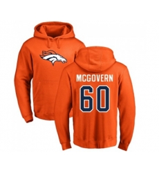 Denver Broncos #60 Connor McGovern Orange Name & Number Logo Pullover Hoodie