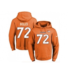 Denver Broncos #72 Garett Bolles Orange Name & Number Pullover NFL Hoodi Denver Broncos #72 Garett Bolles Orange Name & Number Pullover NFL Hoodi