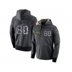 Denver Broncos #80 Jake Butt Stitched Black Anthracite Salute to Service Player Performance Hoodie