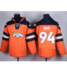 Denver Broncos #94 DeMarcus Ware orange jersey(pullover hooded sweatshirt)