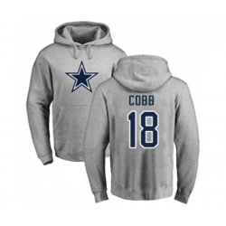 Dallas Cowboys #18 Randall Cobb Ash Name & Number Logo Pullover Hoodie