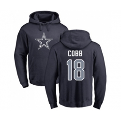 Dallas Cowboys #18 Randall Cobb Navy Blue Name & Number Logo Pullover Hoodie