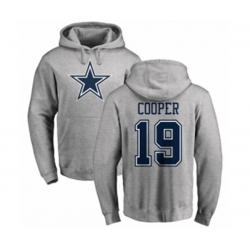 Dallas Cowboys #19 Amari Cooper Ash Name & Number Logo Pullover Hoodie
