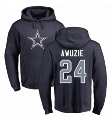 Dallas Cowboys #24 Chidobe Awuzie Navy Blue Name & Number Logo Pullover Hoodie