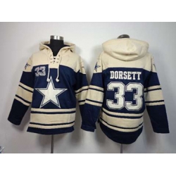Dallas Cowboys #33 Tony Dorsett cream-blue[pullover hooded sweatshirt]
