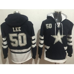 Dallas Cowboys #50 Sean Lee Navy Blue White Name & Number Pullover NFL Hoodie