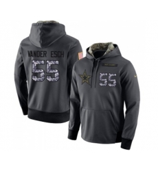 Dallas Cowboys #55 Leighton Vander Esch Stitched Black Anthracite Salute to Service Player Performance Hoodie