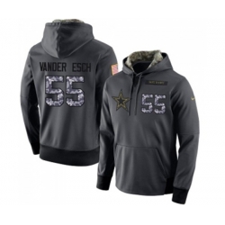 Dallas Cowboys #55 Leighton Vander Esch Stitched Black Anthracite Salute to Service Player Performance Hoodie