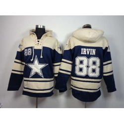 Dallas Cowboys #88 Michael Irvin cream-blue[pullover hooded sweatshirt][irvin]
