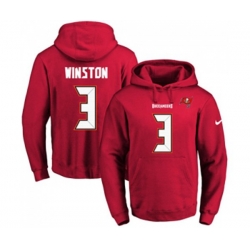 Tampa Bay Buccaneers #3 Jameis Winston Red Name & Number Pullover Hoodie Tampa Bay Buccaneers #3 Jameis Winston Red Name & Number Pullover Hoodie