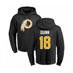 Washington Redskins #18 Trey Quinn Black Name & Number Logo Pullover Hoodie