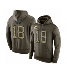 Washington Redskins #18 Trey Quinn Green Salute To Service Pullover Hoodie