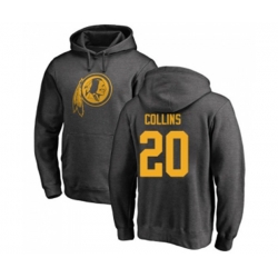 Washington Redskins #20 Landon Collins Ash One Color Pullover Hoodie