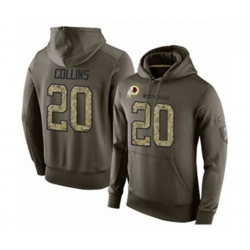 Washington Redskins #20 Landon Collins Green Salute To Service Pullover Hoodie