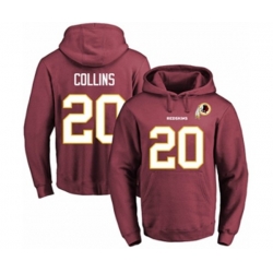 Washington Redskins #20 Landon Collins Red Name & Number Pullover Hoodie