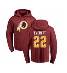 Washington Redskins #22 Deshazor Everett Maroon Name & Number Logo Pullover Hoodie