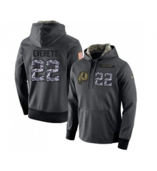 Washington Redskins #22 Deshazor Everett Stitched Black Anthracite Salute to Service Player Performance Hoodie