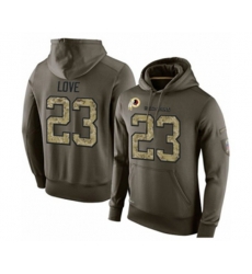Washington Redskins #23 Bryce Love Green Salute To Service Pullover Hoodie