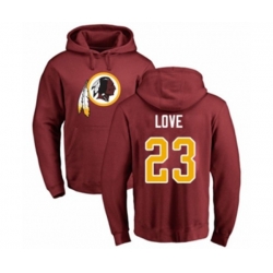 Washington Redskins #23 Bryce Love Maroon Name & Number Logo Pullover Hoodie