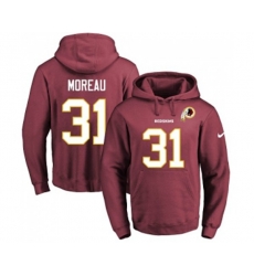 Washington Redskins #31 Fabian Moreau Burgundy Red Name & Number Pullover Hoodie