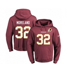 Washington Redskins #32 Jimmy Moreland Red Name & Number Pullover Hoodie