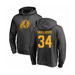 Washington Redskins #34 Wendell Smallwood Ash One Color Pullover Hoodie