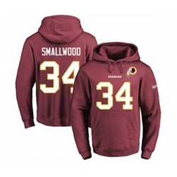 Washington Redskins #34 Wendell Smallwood Red Name & Number Pullover Hoodie