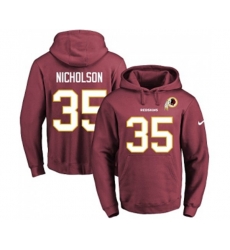 Washington Redskins #35 Montae Nicholson Burgundy Red Name & Number Pullover Hoodie