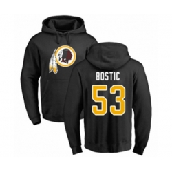 Washington Redskins #53 Jon Bostic Black Name & Number Logo Pullover Hoodie